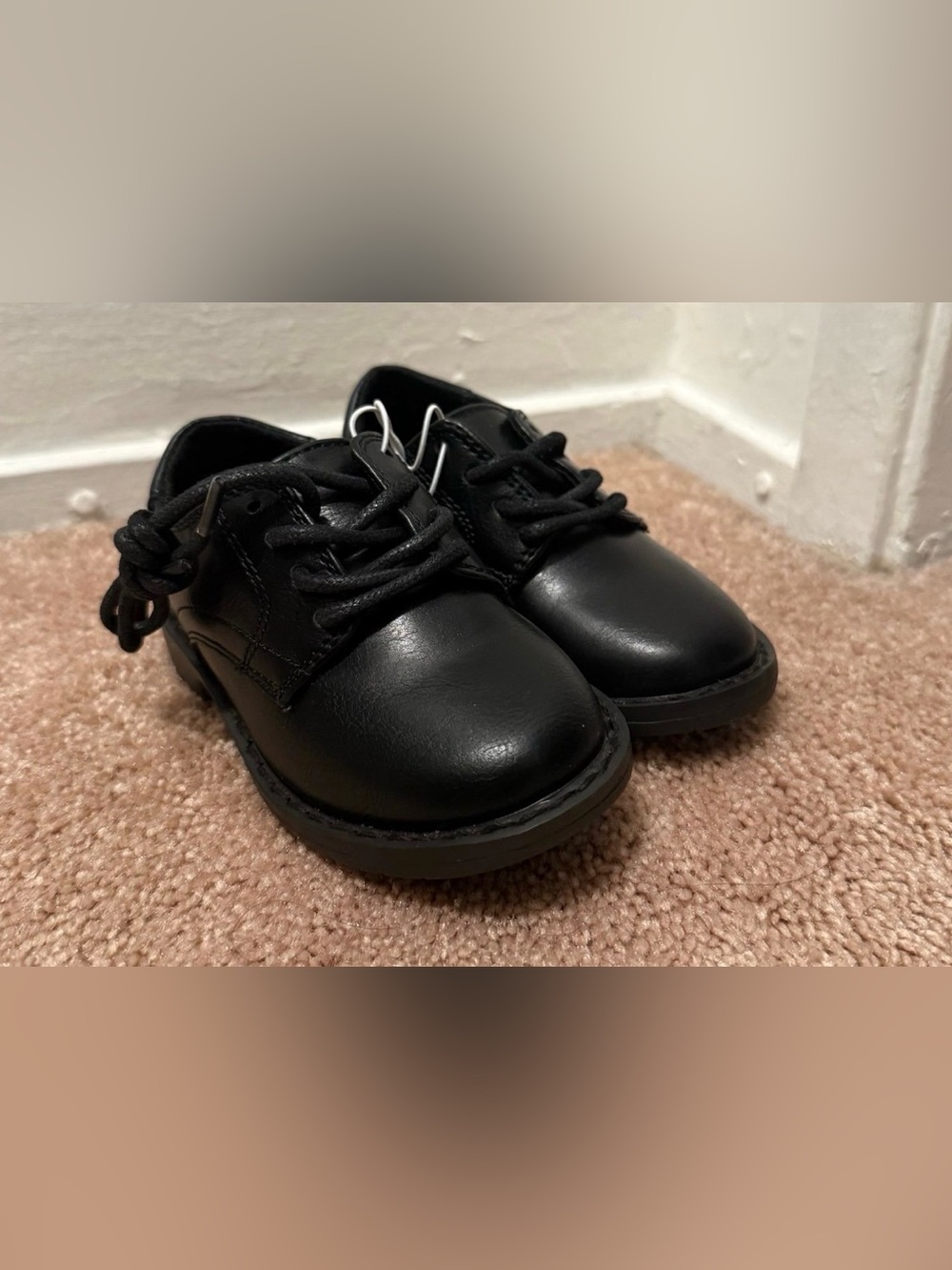 Brand New Place Black Kids Dress Shoes - Lace-Up Oxford (Size 7C)